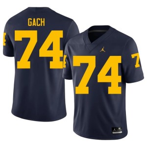 NCAA Avery Gach Men College Football UMich Navy #74 Jersey 147283-699
