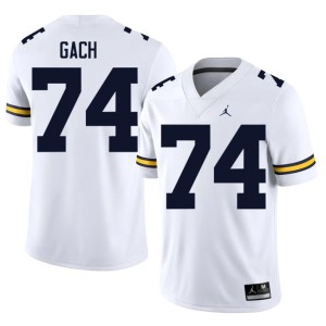 Player Men #74 College Football Avery Gach Michigan White Jersey 324709-405