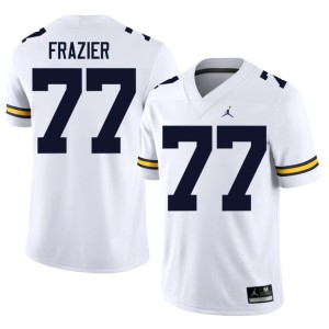 High School White College Football UMich Men's #77 Blake Frazier Jerseys 858217-384