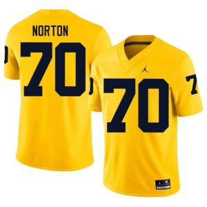 2026-27 #70 Mens Brady Norton Michigan Maize College Football Jersey 457298-650