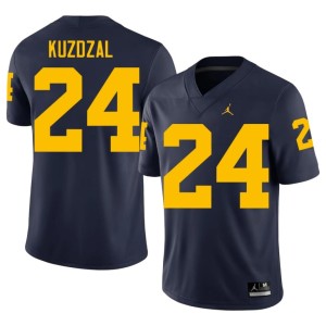 University Navy #24 College Football Bryson Kuzdzal Wolverines Men's Jerseys 125462-937