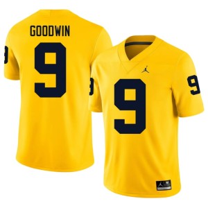 Stitched Men #9 College Football Maize U-M Channing Goodwin Jerseys 495458-833