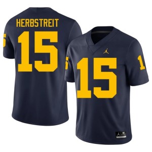Game Chase Herbstreit #15 University of Michigan Wolverines Navy Men College Football Jersey 647437-964