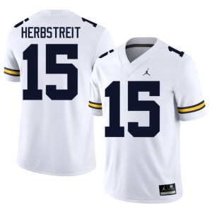 Limited College Football Mens #15 White Chase Herbstreit University of Michigan Wolverines Jerseys 467349-943