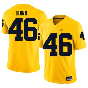 High School Men College Football Michigan #46 Crandall Quinn Maize Jerseys 711114-286
