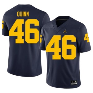 Player #46 College Football Navy Men Michigan Crandall Quinn Jersey 147176-968
