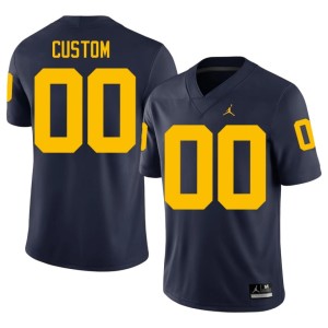 2026-27 Men Navy College Football #00 Custom University of Michigan Wolverines Jersey 722784-879