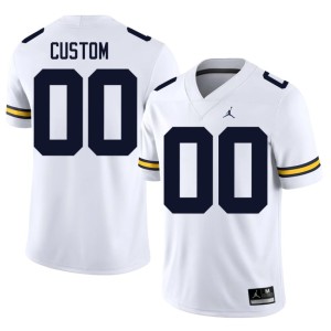 Game University of Michigan Wolverines College Football Men #00 White Custom Jersey 876278-236