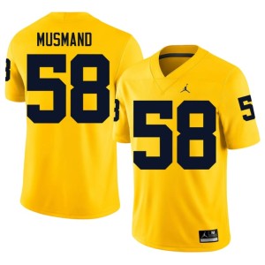 Alumni College Football Men #58 Eli Musmand Michigan Wolverines Maize Jersey 449850-935