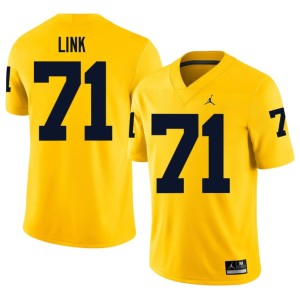 Embroidery Maize Men U-M Evan Link College Football #71 Jersey 508831-399