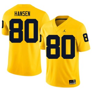 Official Hogan Hansen Maize College Football Mens Michigan #80 Jerseys 425915-284