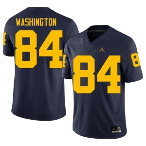 Embroidery University of Michigan Wolverines Men's Jacob Washington College Football #84 Navy Jerseys 208683-375