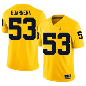 Game #53 Men Maize College Football University of Michigan Wolverines Jake Guarnera Jersey 401708-596