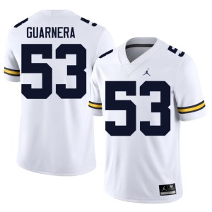 Game College Football #53 UMich Jake Guarnera White Mens Jerseys 559057-752