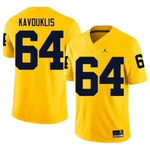 2026-27 Maize #64 Men James Kavouklis College Football MICH Jerseys 834323-276