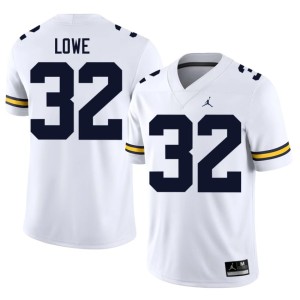 Stitched Mens Michigan College Football Jeremiah Lowe #32 White Jersey 289010-855