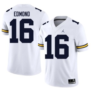 Replica Men's White #16 Jo'Ziah Edmond U-M College Football Jersey 720067-472
