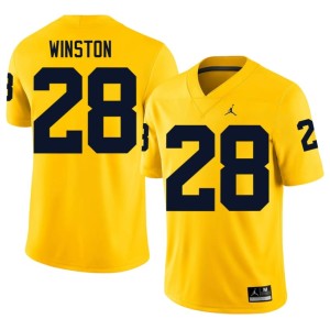 High School U-M College Football Kainoa Winston #28 Mens Maize Jersey 459509-638