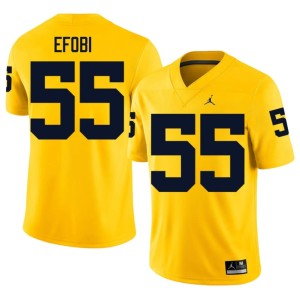 Limited College Football U of M Maize #55 Mens Nathan Efobi Jerseys 106061-712