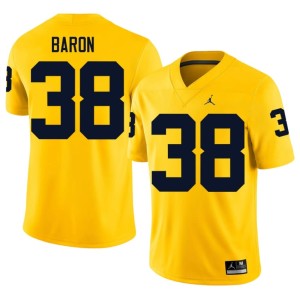 Stitched Maize College Football #38 Sam Baron Wolverines Men's Jerseys 885739-386