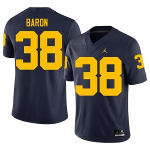 Game MICH Men College Football Navy #38 Sam Baron Jersey 698168-492