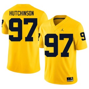 Game #97 Aidan Hutchinson Maize Men MICH College Football Jersey 459358-102