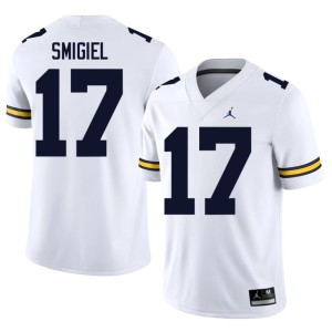 Alumni Men #17 Brady Smigiel White College Football MICH Jersey 404333-478