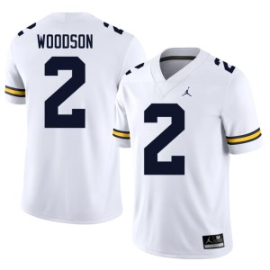 Limited MICH Charles Woodson #2 White Men College Football Jerseys 343841-610