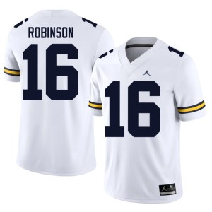 University Men UMich Denard Robinson White College Football #16 Jerseys 528783-360