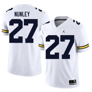 Limited #27 Ernest Nunley Men White U of M College Football Jerseys 818736-959