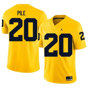 Alumni Maize #20 MICH Men's College Football Jaylen Pile Jerseys 553625-881