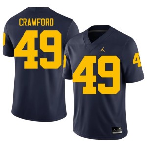 2026 MICH Navy College Football Nico Crawford Men's #49 Jersey 158190-195