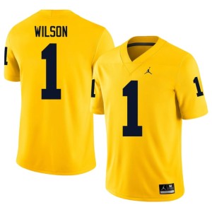 2026 Maize Mens University of Michigan Roman Wilson #1 College Football Jerseys 582702-964