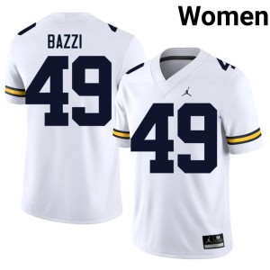 Limited White University of Michigan Wolverines #49 Women's College Football Adam Bazzi Jersey 273470-795