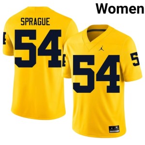 2026 Maize Women's #54 UMich Andrew Sprague College Football Jerseys 538987-453