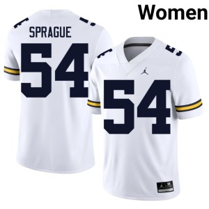 Player MICH White Andrew Sprague #54 Women College Football Jerseys 367136-571