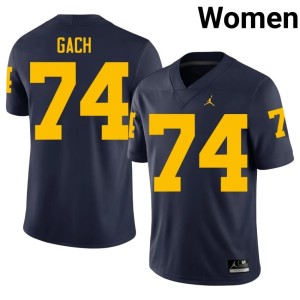 Player Michigan Avery Gach Navy College Football #74 Womens Jersey 786679-215