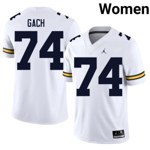 High School #74 White Michigan Avery Gach College Football Women Jerseys 516174-143