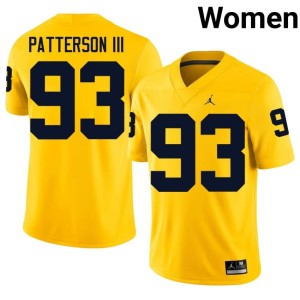 Replica Benny Patterson III #93 Michigan Womens Maize College Football Jersey 765651-359