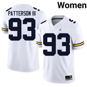 2026-27 #93 College Football Women's Wolverines White Benny Patterson III Jerseys 761656-483