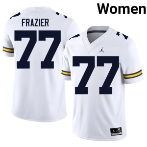 Alumni University of Michigan Women's Blake Frazier College Football #77 White Jerseys 935770-843