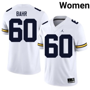 University University of Michigan Wolverines Womens Brooks Bahr #60 College Football White Jersey 373619-587