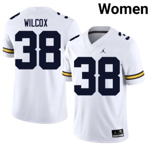 Player Wolverines White Women's Bryce Wilcox College Football #38 Jersey 742060-140