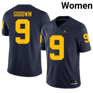 Official Navy Women Michigan Wolverines Channing Goodwin College Football #9 Jerseys 821969-290