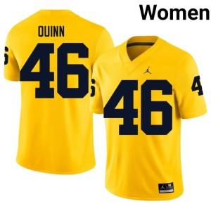 Player Crandall Quinn #46 Maize Women College Football Michigan Jersey 925665-172