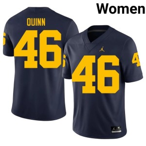 University U-M Crandall Quinn #46 College Football Navy Women Jersey 469803-766