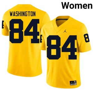 Game Jacob Washington Michigan Maize Womens #84 College Football Jersey 781637-424
