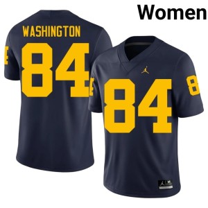 NCAA Navy #84 Women's UMich Jacob Washington College Football Jerseys 257037-657