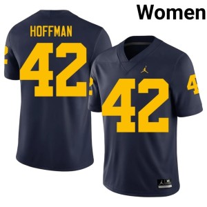 High School University of Michigan Wolverines Women's College Football #42 Jalen Hoffman Navy Jersey 713821-127