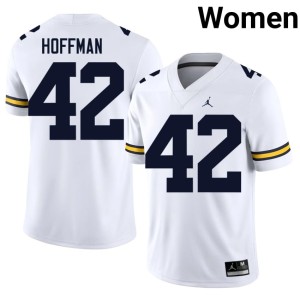 University University of Michigan Wolverines Women College Football #42 Jalen Hoffman White Jersey 317055-553